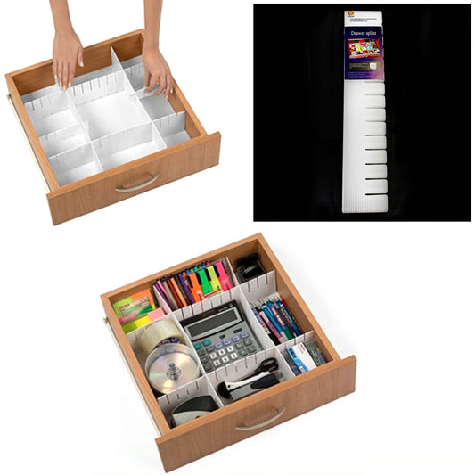 Plastic Storage Draw Divider Organiser Pack of 3 4229