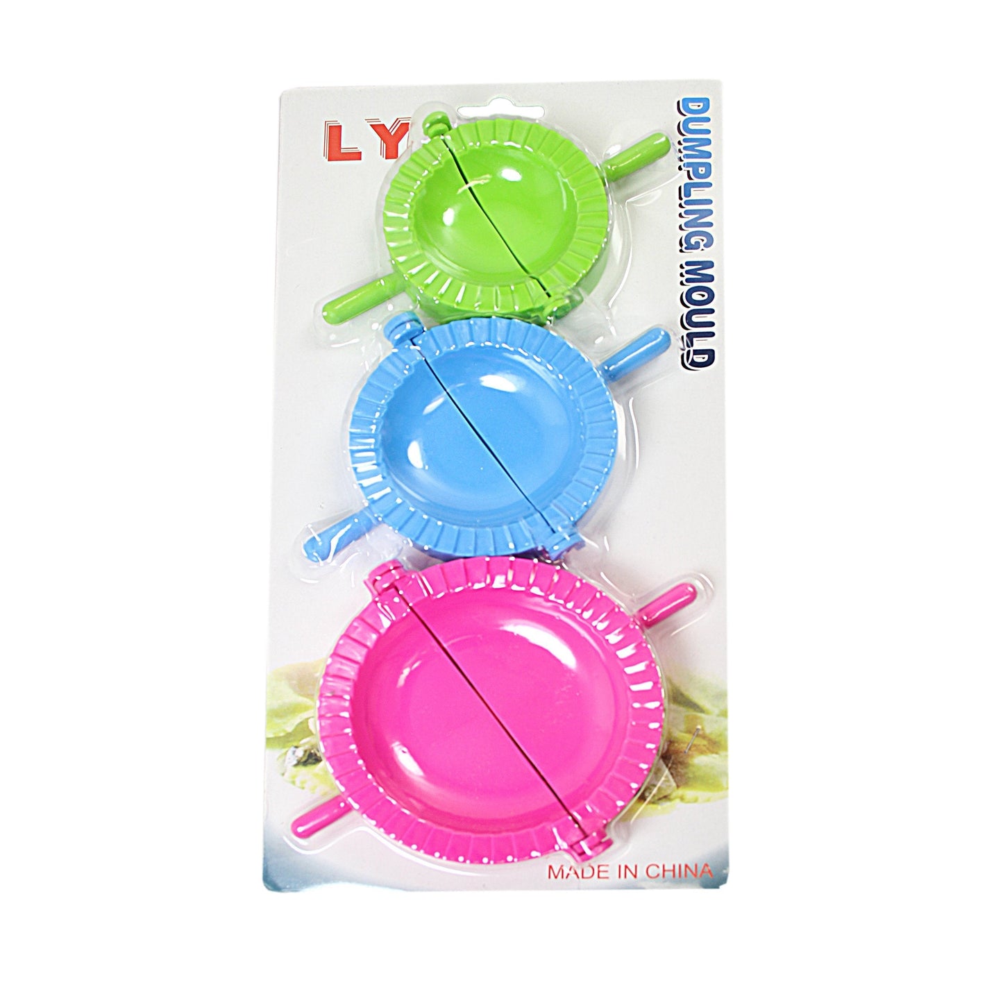 Plastic Dumpling Pastry Mould Maker Folder Set of 3 Assorted Sizes and Colours 1046 A