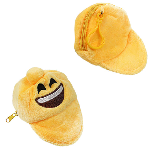 Emoji Soft Hat Cap Shaped Coin Purse 9 cm Assorted Designs 4956