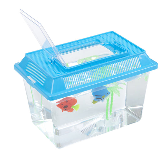 Plastic Starter Aquarium Fish Tank Carry Handle Lid Extra Large 29 x 13.5cm 0093