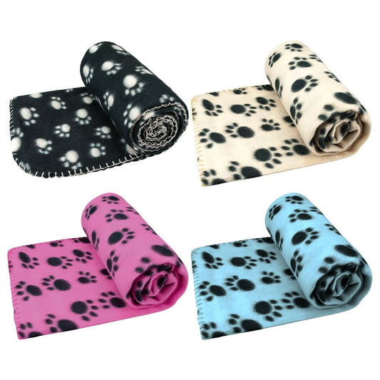 Soft Fleece Paw Print Pet Sleeping Comfort Blanket  98 x 78 cm  Assorted Colours 2018