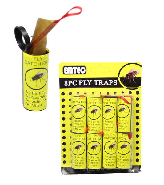 Sticky Adhesive Insect Fly Paper Catcher Strip Pack of 8 5425 A