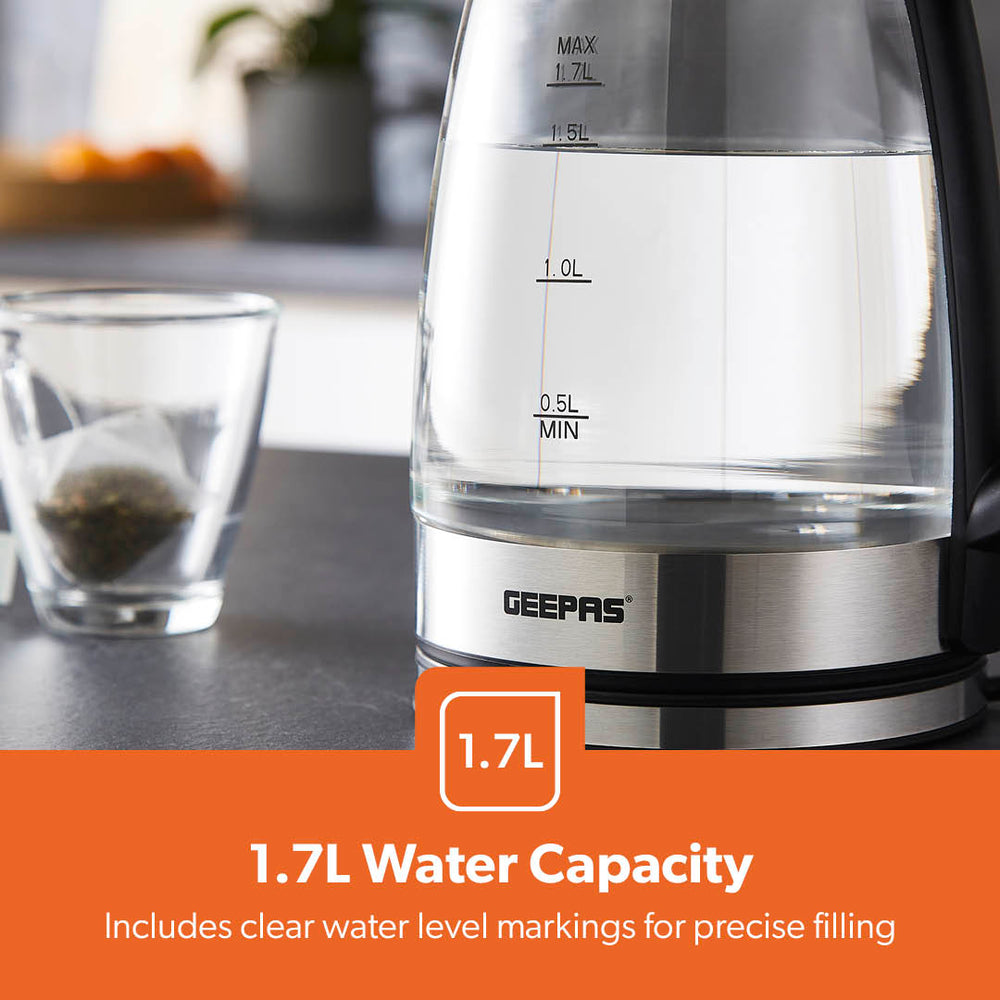 Glass Cordless Electric Kettle 1.7L 1500W Black GK38058UKBK