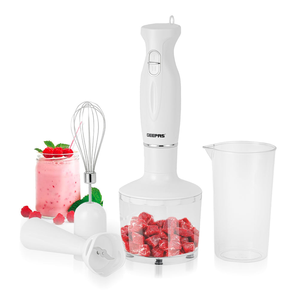 Electric Kitchen 4 in 1 Hand Blender Stick including Whisk 200W White GHB6144UKWT