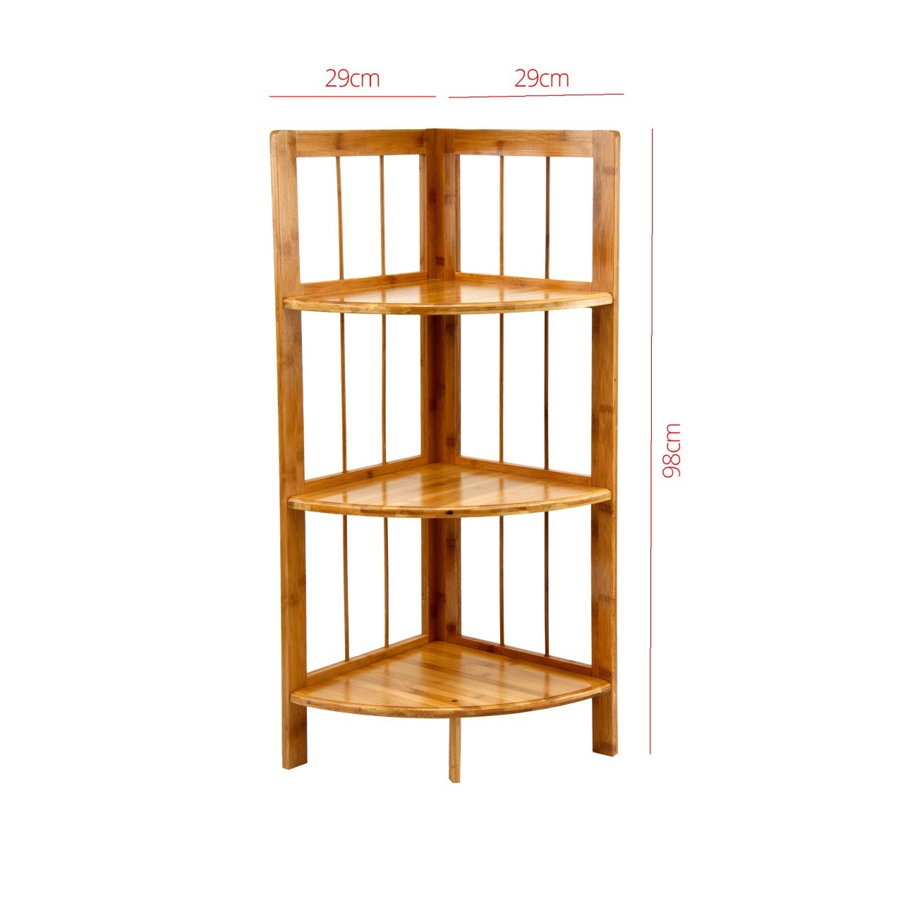 Wooden Corner Shoe Storage Rack 3 Tier 29 x 98cm 8785
