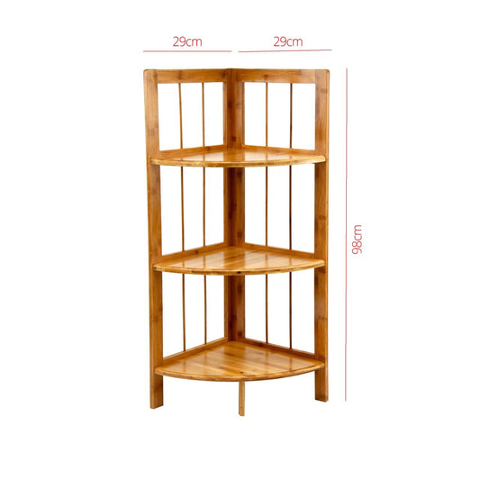 Wooden Corner Shoe Storage Rack 3 Tier 29 x 98cm 8785
