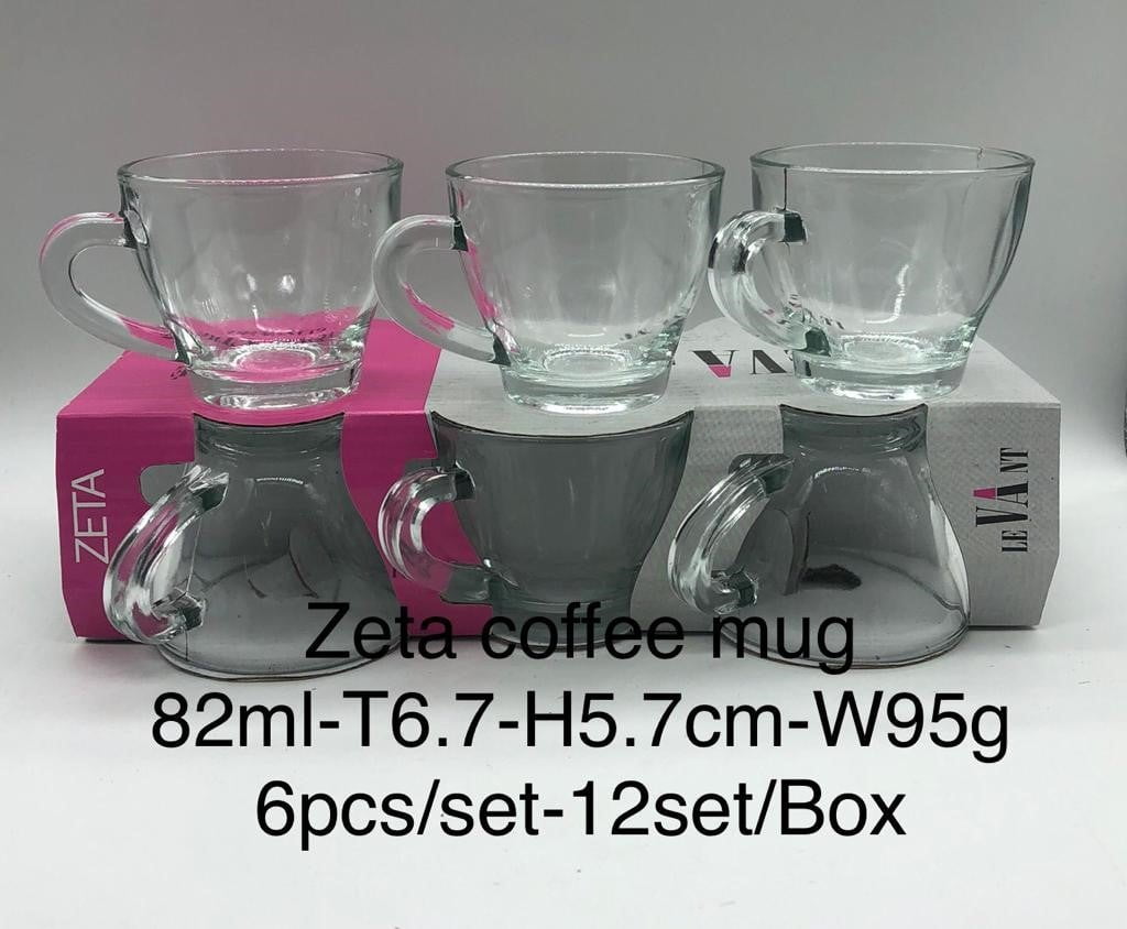 Zeta Coffee Mug 6Pc Set 82ml T 6.7 H 5.70CM 1344