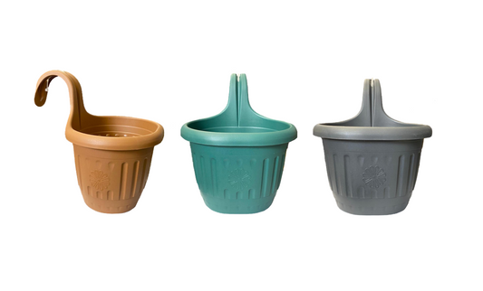 Plastic Hanging Garden Flower Pot Small 17 x 21 x 26cm Assorted Colours H0444