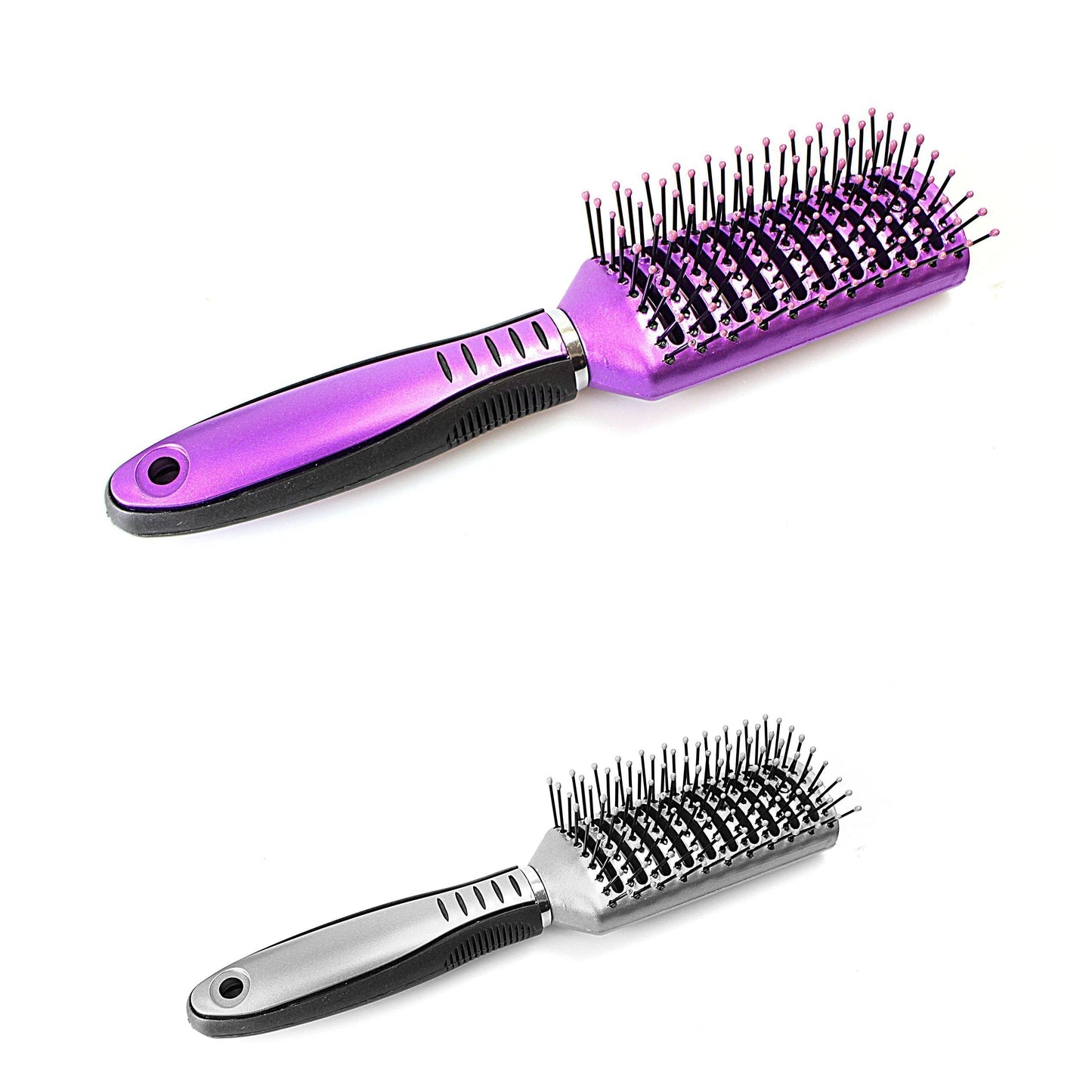 Plastic Rectangular Hair Brush 20cm Assorted Colours 2186 A