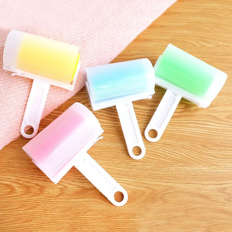 Reusable Sticky Lint Roller with Cover 10 x 16 cm Assorted Colours 7009
