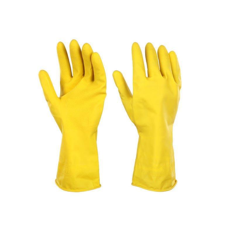 Yellow / Orange Latex Washing Up Cleaning Household Gloves Medium 1137