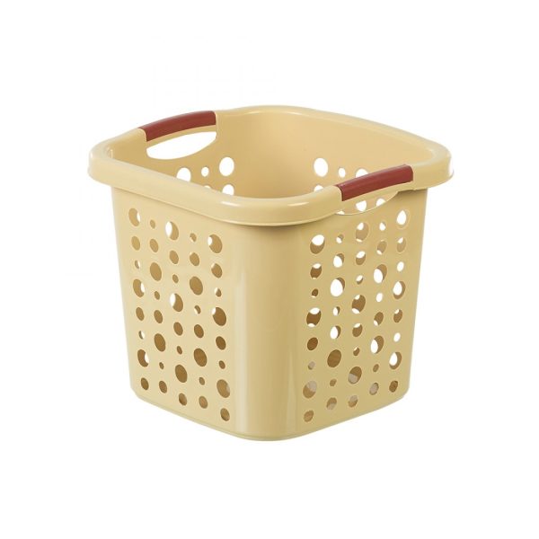 Plastic Square Laundry Basket 37 x  37 x 31 cm Assorted Colours MS008