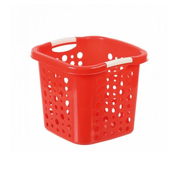 Plastic Square Laundry Basket 37 x  37 x 31 cm Assorted Colours MS008