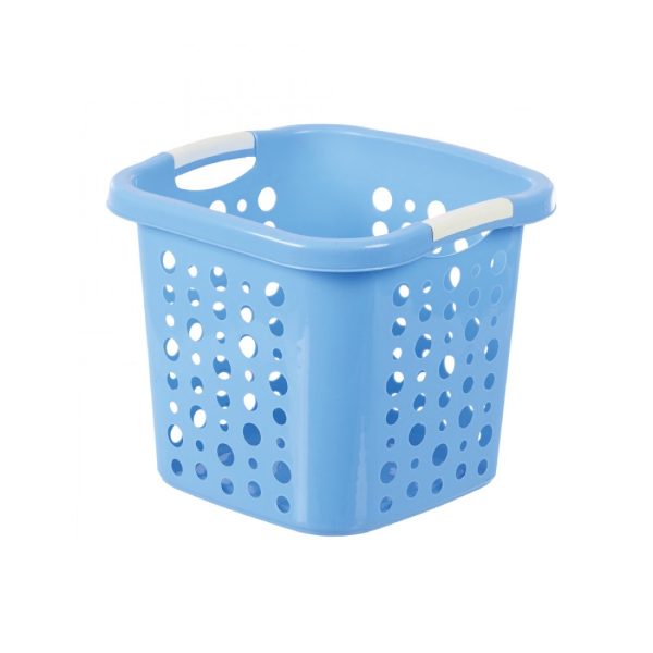 Plastic Square Laundry Basket 37 x  37 x 31 cm Assorted Colours MS008