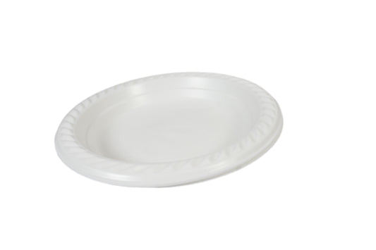 7" Disposable White Plastic Plate Pack of 25 THL2453