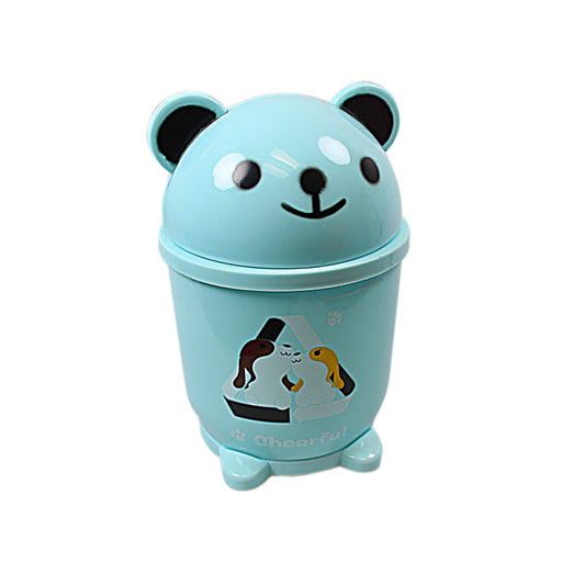 Mini Plastic Desk Bin with Animal Cartoon Design Assorted Colours 4934