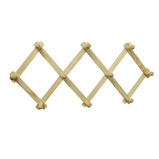 Wooden Diamond Style Door Wall Hook Cloth Coats Jackets Hanger 10 Studs 0932