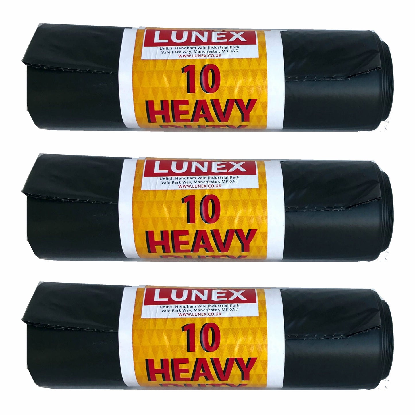 Black Heavy Duty Refuse Sacks Bin Bags Roll of 10 LL5751