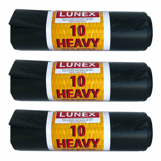Black Heavy Duty Refuse Sacks Bin Bags Roll of 10 LL5751
