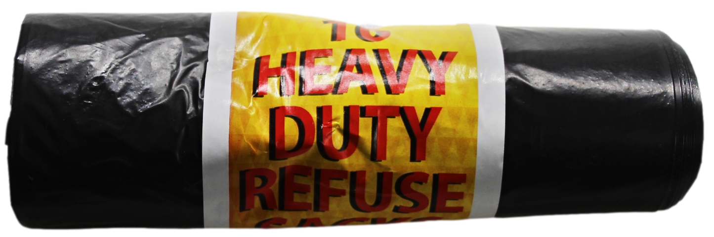 Black Heavy Duty Refuse Sacks Bin Bags Roll of 10 LL5751
