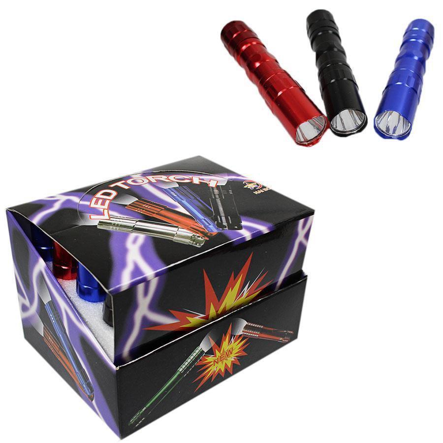 Mini Aluminium Led Torch 9.5cm Assorted Colours 5108