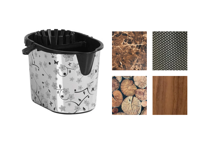 Plastic Mop Bucket with Printed Design 15L Assorted Designs MTS001 A