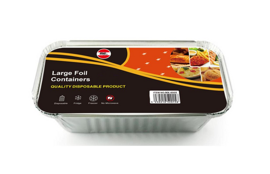 Large Aluminium Foil Food Containers with Lids Pack of 6 MX6005