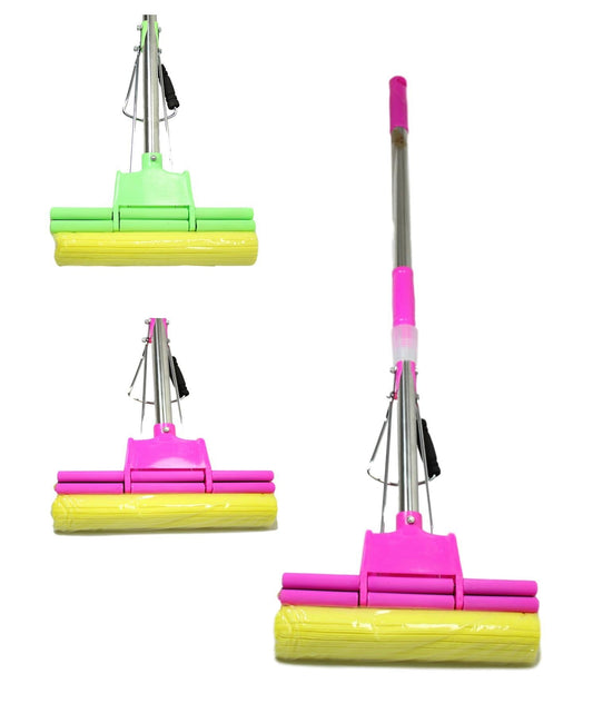 Expandable Squeeze Yellow Cleaning Sponge Mop Assorted Colours 0721