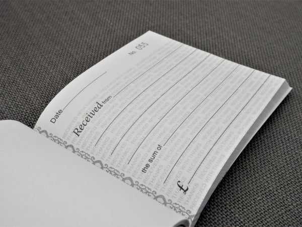 Duplicate Receipt Book 2 Assorted Designs Numbered 001-100/5 x 4''  P1022  A