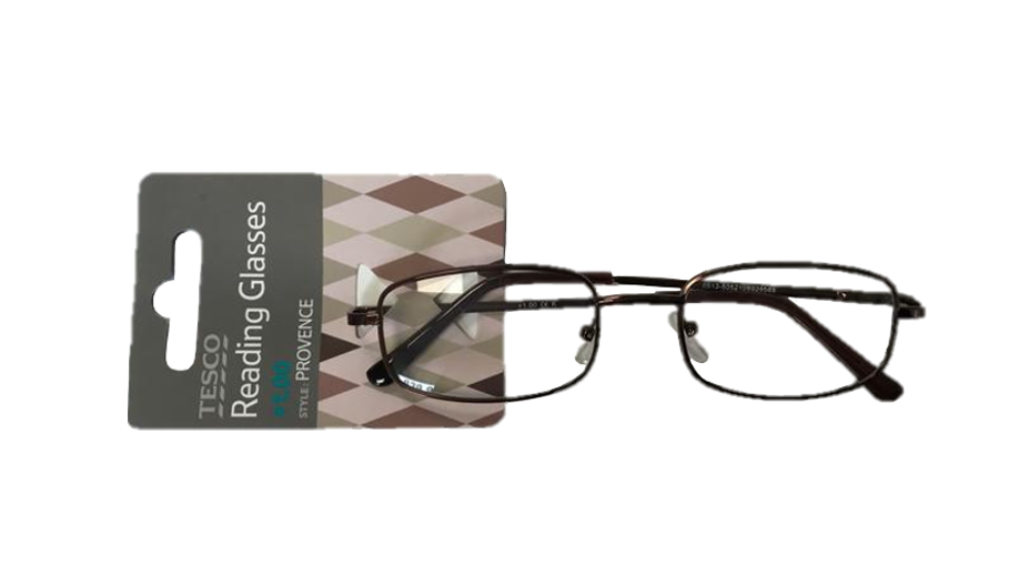 Reading Glasses +1.00 Metal Frame Assorted Colours PROVENANCE100