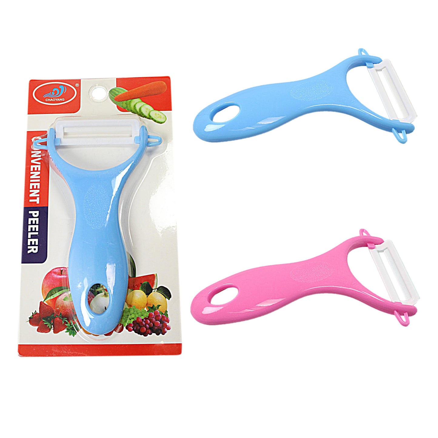 Plastic Fruit Vegetable Peeler 12.5cm Assorted Colours 1963