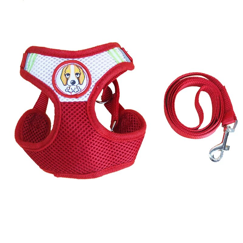 Dog Leash Reflective With Soft Harness Vest Size Medium Assorted Colours 93cm 6710M