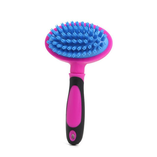 Pet Bath Massage Brush Blue Bristles Plastic 17 cm Assorted Colours 6726