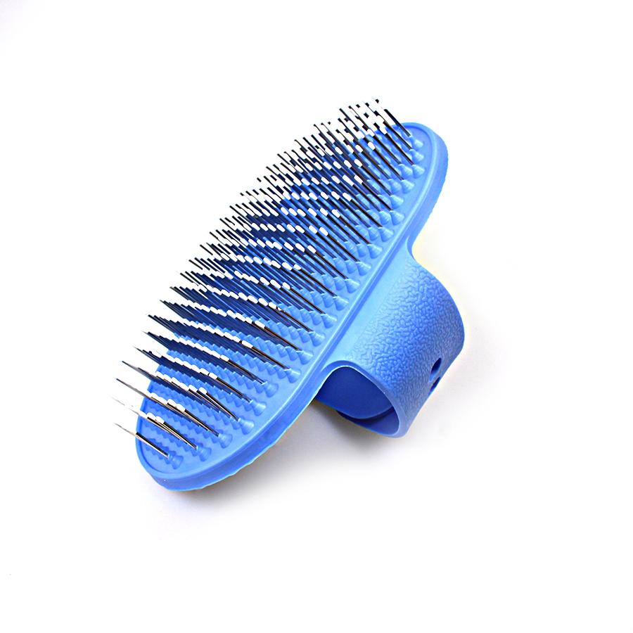 Silicone Dog Brush Metal Bristles with Hand Wrap 13 cm Assorted Colours 4985 / 4408