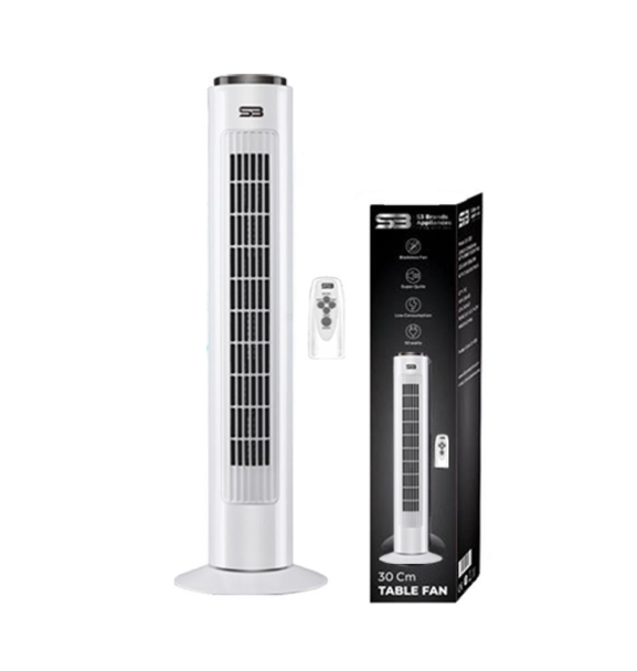 S3 29 Inch Tower Fan with Remote 16.3 x 14.5 x 74 cm 220 - 240V White S31011 / F29 A