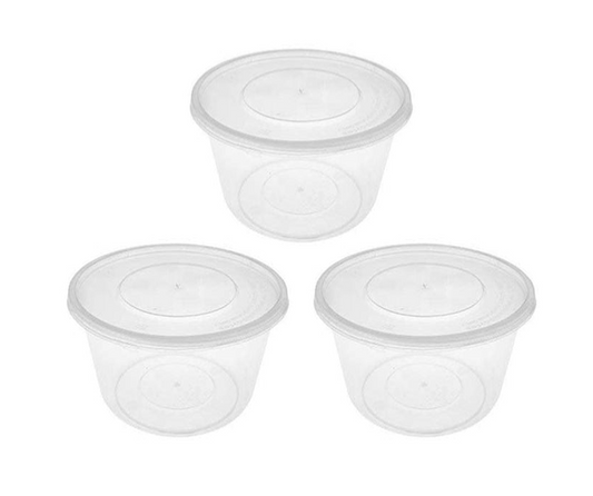 Disposable Plastic Round Food Container 40oz / 1250ml Pack of 3 SK28172