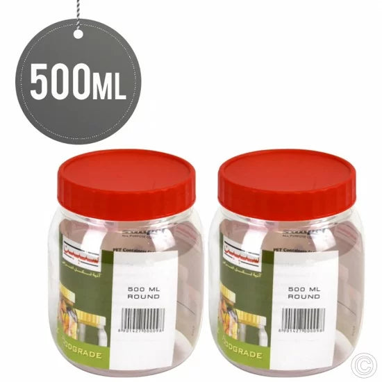 Plastic Kitchen Pet Food Storage Jar 500 ml Pack of 2 ST5130