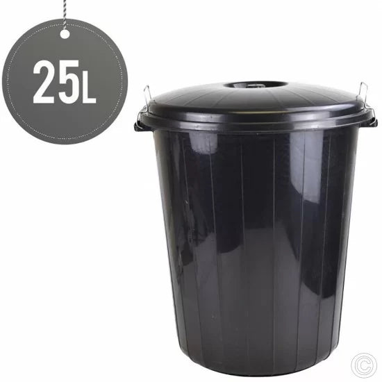 Plastic Dustbin Round 25L Assorted Colours ST5121 RB25