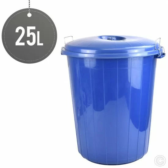 Plastic Dustbin Round 25L Assorted Colours ST5121 RB25