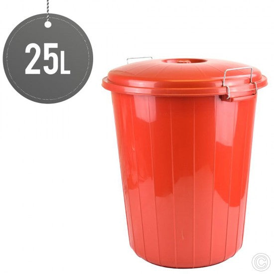 Plastic Dustbin Round 25L Assorted Colours ST5121 RB25