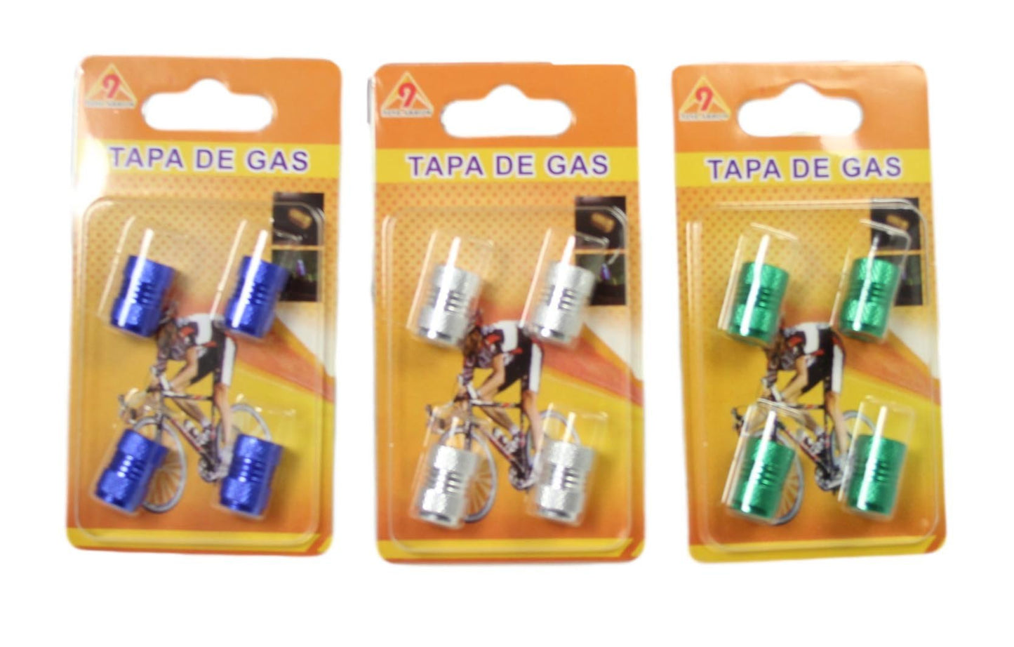 Bike Bicycle Metal Screw On Gas Caps Pack of 4 Assorted Colours 1847