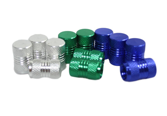 Bike Bicycle Metal Screw On Gas Caps Pack of 4 Assorted Colours 1847