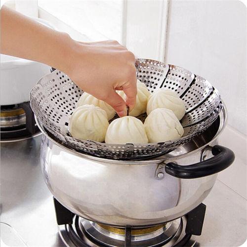 Stainless Steel Vegetable Food Steamer Basket Bowl 11" 5208 A