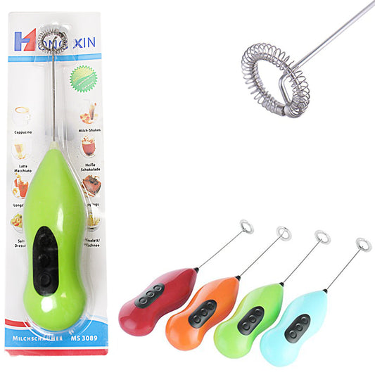 Hand Stirrer Coffee Milk Frother Stirrer Battery Operated 22 cm Assorted Colours 0129 A