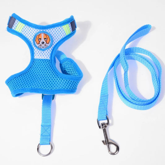 Dog Leash Reflective With Soft Harness Vest Size Medium Assorted Colours 93cm 6710M
