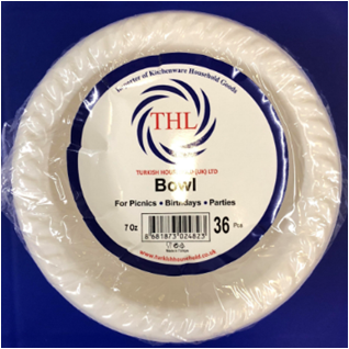 Disposable White Plastic Bowl 10 cm Pack of 36 THL2482