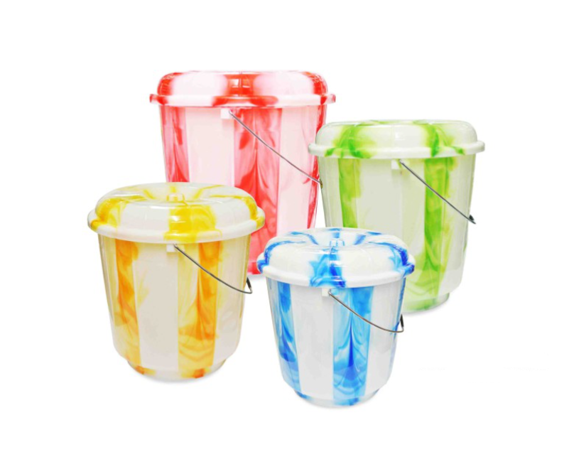 7 Litre Tie Dye Design Plastic Bucket with Lid Assorted Colours TS60988