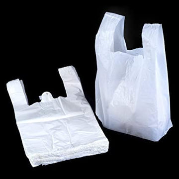 Per Pack  Premium Large White Plastic Carriers Shopping Bags  (80PCS )11 x 17 x 21" WP7S
