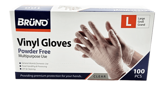 100 Large Disposable Vinyl Clear Examination Gloves Powder Free Latex Free Gloves VG003