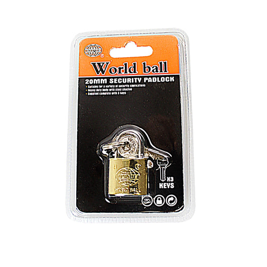 Security World Ball Padlock 25mm with 3 Keys - SKU 0243 A